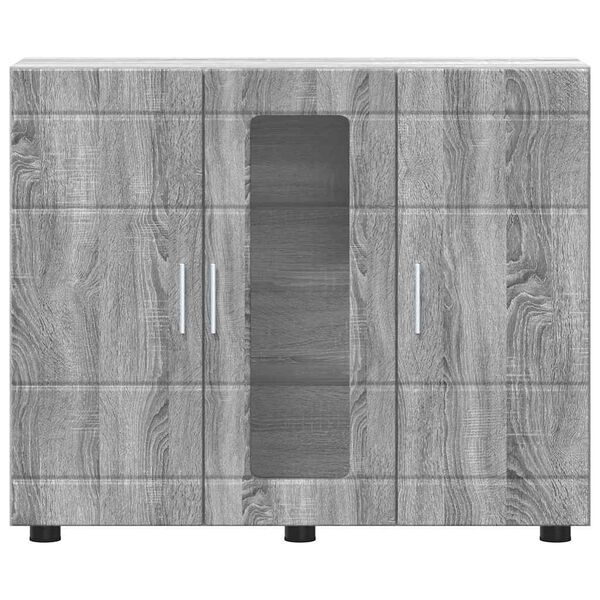 vidaXL Πλαϊνό γραφείο με ράφι με πόρτα Γκρι sonoma 55.5 x 29 x 100 εκ