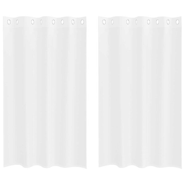 vidaXL Κουρτίνες με κουρτίνες 2 pcs Λευκό 140 x 175 εκ. Πολυεστέρας