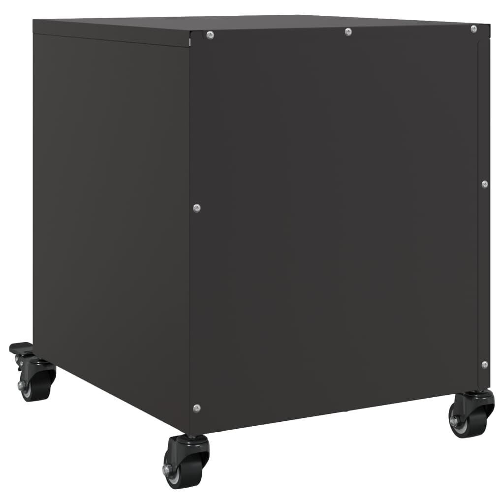 vidaXL Κομοδίνο Μαύρο 36x39x43,5 εκ. από Χάλυβα