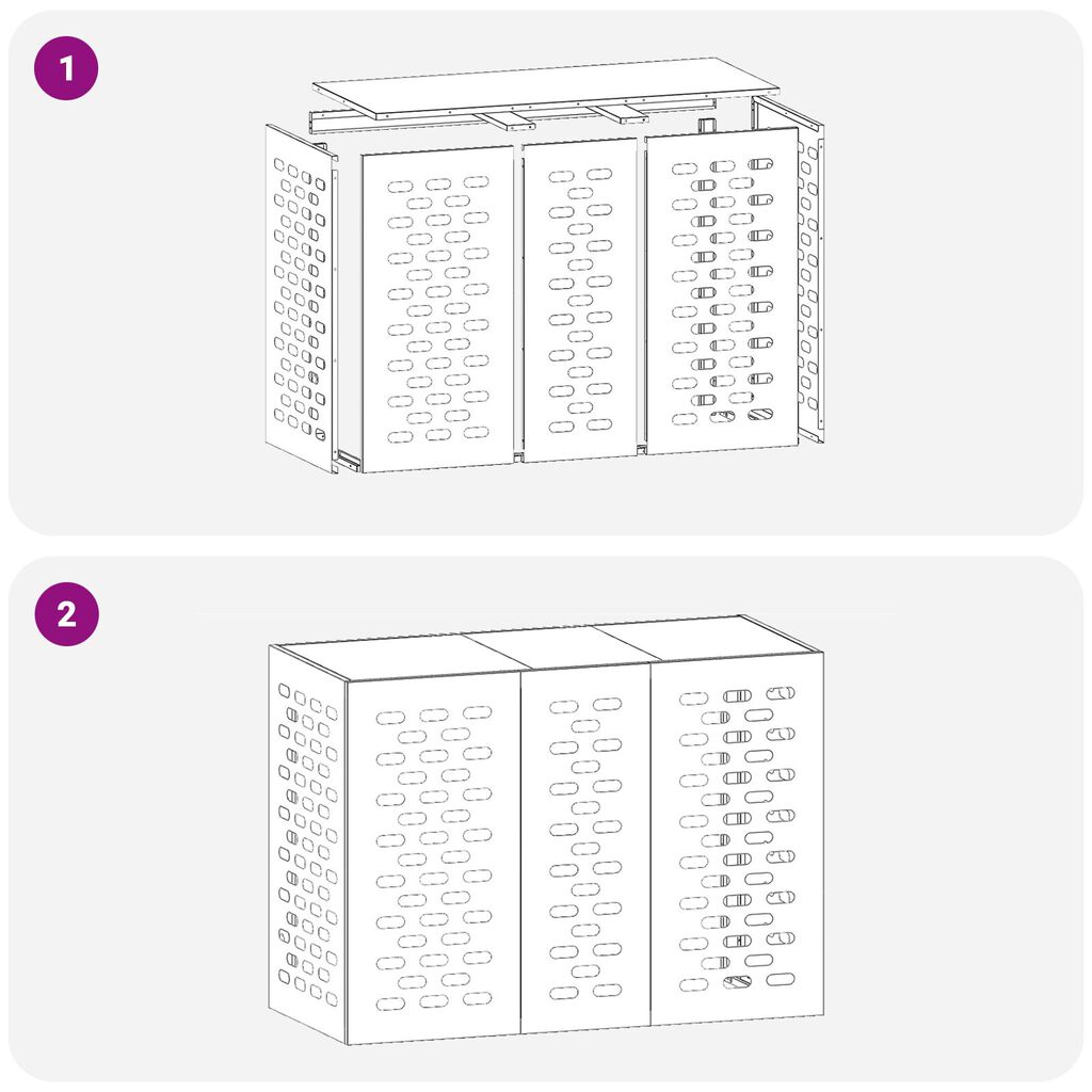 vidaXL Κάλυμμα Κλιματιστικού Ανθρακί 110x50x80 εκ Χάλυβας