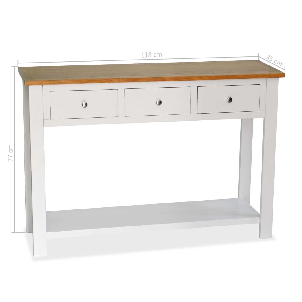 vidaXL Τραπέζι Κονσόλα 118 x 35 x 77 εκ. από Μασίφ Ξύλο Δρυός