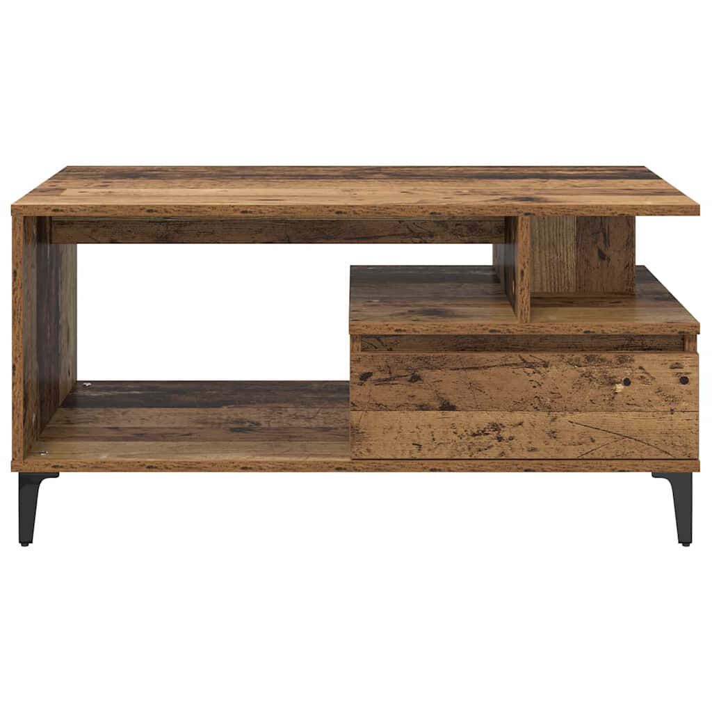 vidaXL Τραπεζάκι σαλονιού with Drawer Παλαιό ξύλο 90 x 49 x 45 εκ