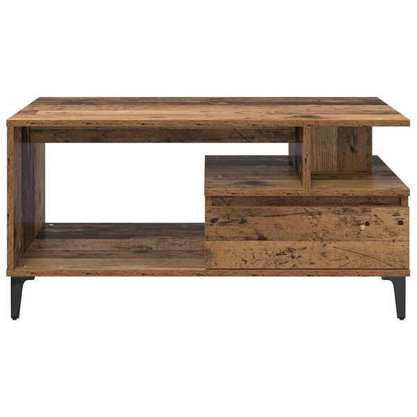 vidaXL Τραπεζάκι σαλονιού with Drawer Παλαιό ξύλο 90 x 49 x 45 εκ
