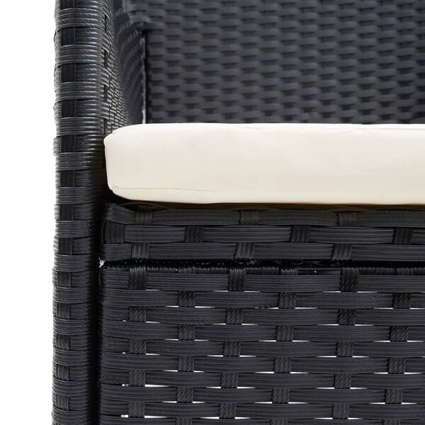 vidaXL Σετ Τραπεζαρίας Κήπου 5 Τεμαχίων Μαύρο με Μαξιλάρια