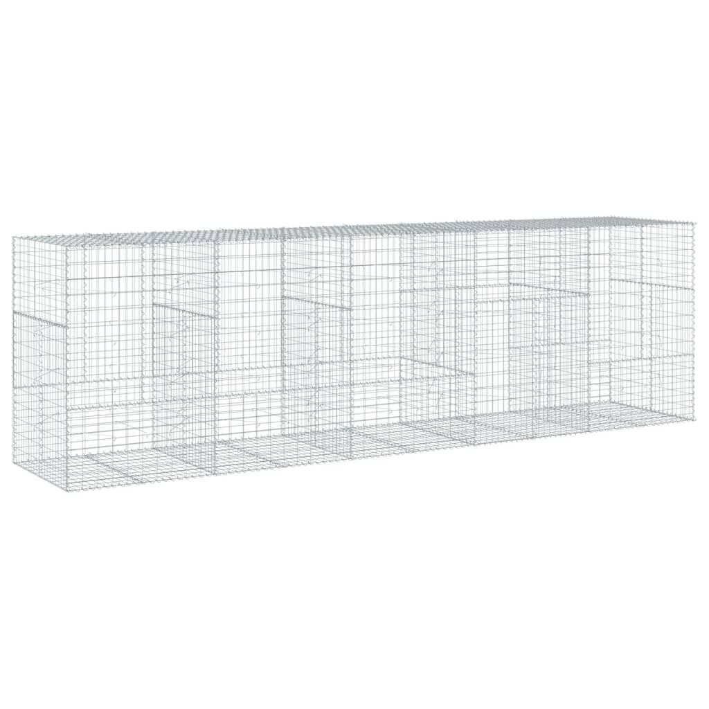 vidaXL Συρματοκιβώτιο με Κάλυμμα 500x100x150εκ από Γαλβανισμένο Χάλυβα
