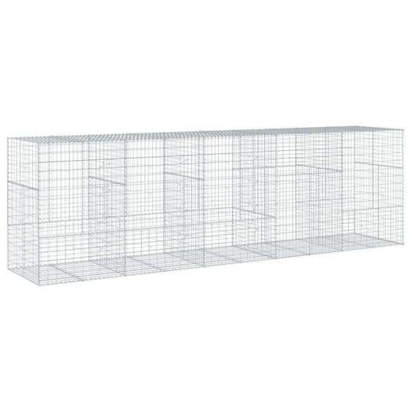 vidaXL Συρματοκιβώτιο με Κάλυμμα 500x100x150εκ από Γαλβανισμένο Χάλυβα