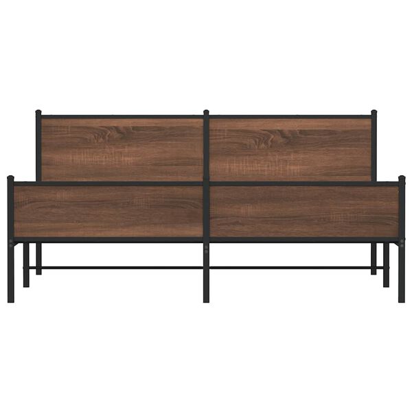 vidaXL Σκελετός Κρεβ. Χωρίς Στρώμα Καφέ Δρυς 180x200 εκ. Μεταλλικό