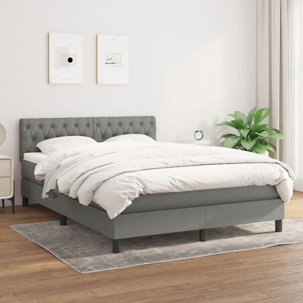 vidaXL &Kappa;&rho;&epsilon;&beta;ά&tau;&iota; Boxspring &mu;&epsilon; &Sigma;&tau;&rho;ώ&mu;&alpha; &Sigma;&kappa;&omicron;ύ&rho;&omicron; &Gamma;&kappa;&rho;&iota; 140x200 &epsilon;&kappa; &Upsilon;&phi;&alpha;&sigma;&mu;ά&tau;&iota;&nu;&omicron;