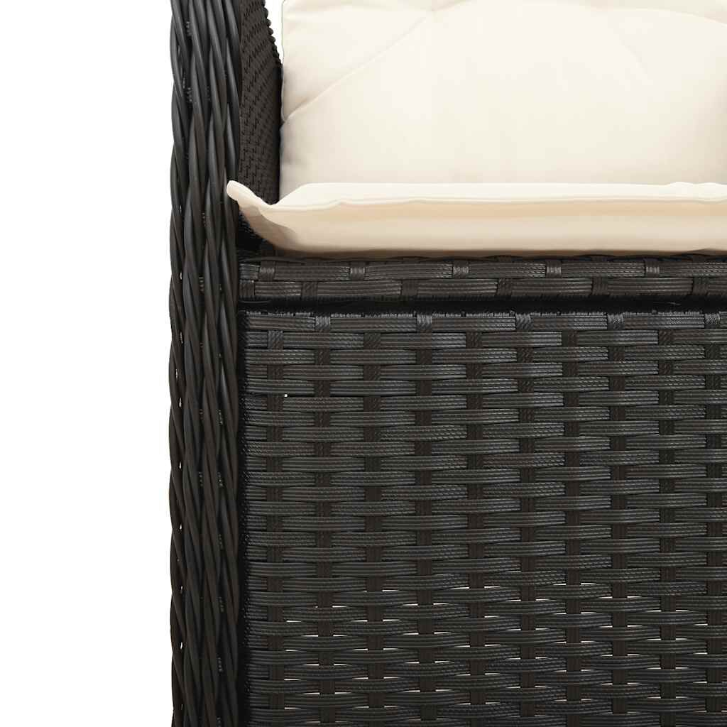 vidaXL Σετ Επίπλων Bistro Κήπου 5 τεμ Μαύρο Συνθετ. Ρατάν με Μαξιλάρια