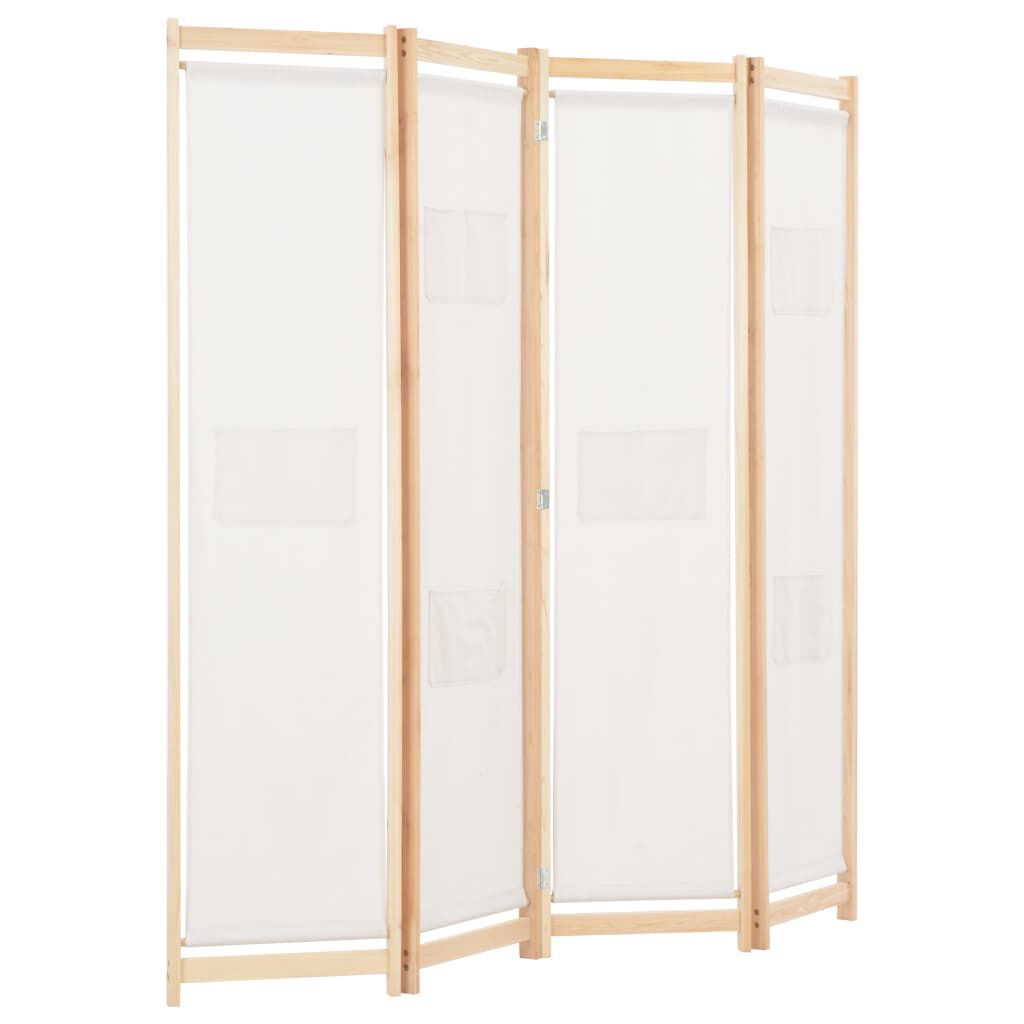 vidaXL Διαχωριστικό Δωματίου με 4 Πάνελ Κρεμ 160x170x4 εκ. Υφασμάτινο