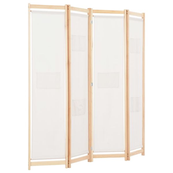 vidaXL Διαχωριστικό Δωματίου με 4 Πάνελ Κρεμ 160x170x4 εκ. Υφασμάτινο