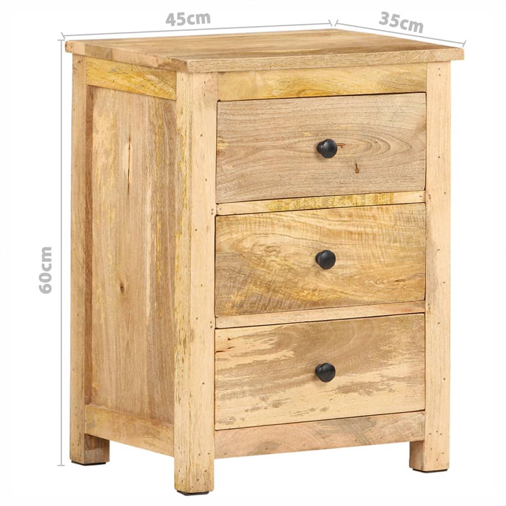 vidaXL Κομοδίνο 45 x 35 x 60 εκ. από Μασίφ Ξύλο Μάνγκο