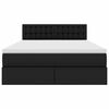 vidaXL Κρεβάτι Αποθήκης με στρώμα Μαύρο 140 x 200 cm Τεχνητό Δέρμα
