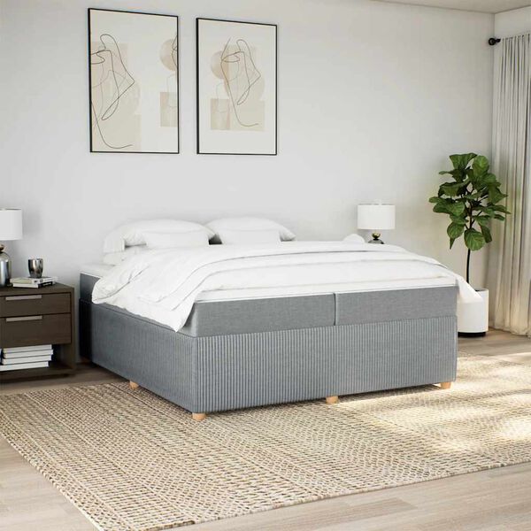 vidaXL &Kappa;&rho;&epsilon;&beta;ά&tau;&iota; Boxspring &mu;&epsilon; &Sigma;&tau;&rho;ώ&mu;&alpha; &Alpha;&nu;&omicron;&iota;&chi;&tau;ό &Gamma;&kappa;&rho;&iota; 200x200 &epsilon;&kappa;. &Upsilon;&phi;&alpha;&sigma;&mu;ά&tau;&iota;&nu;&omicron;