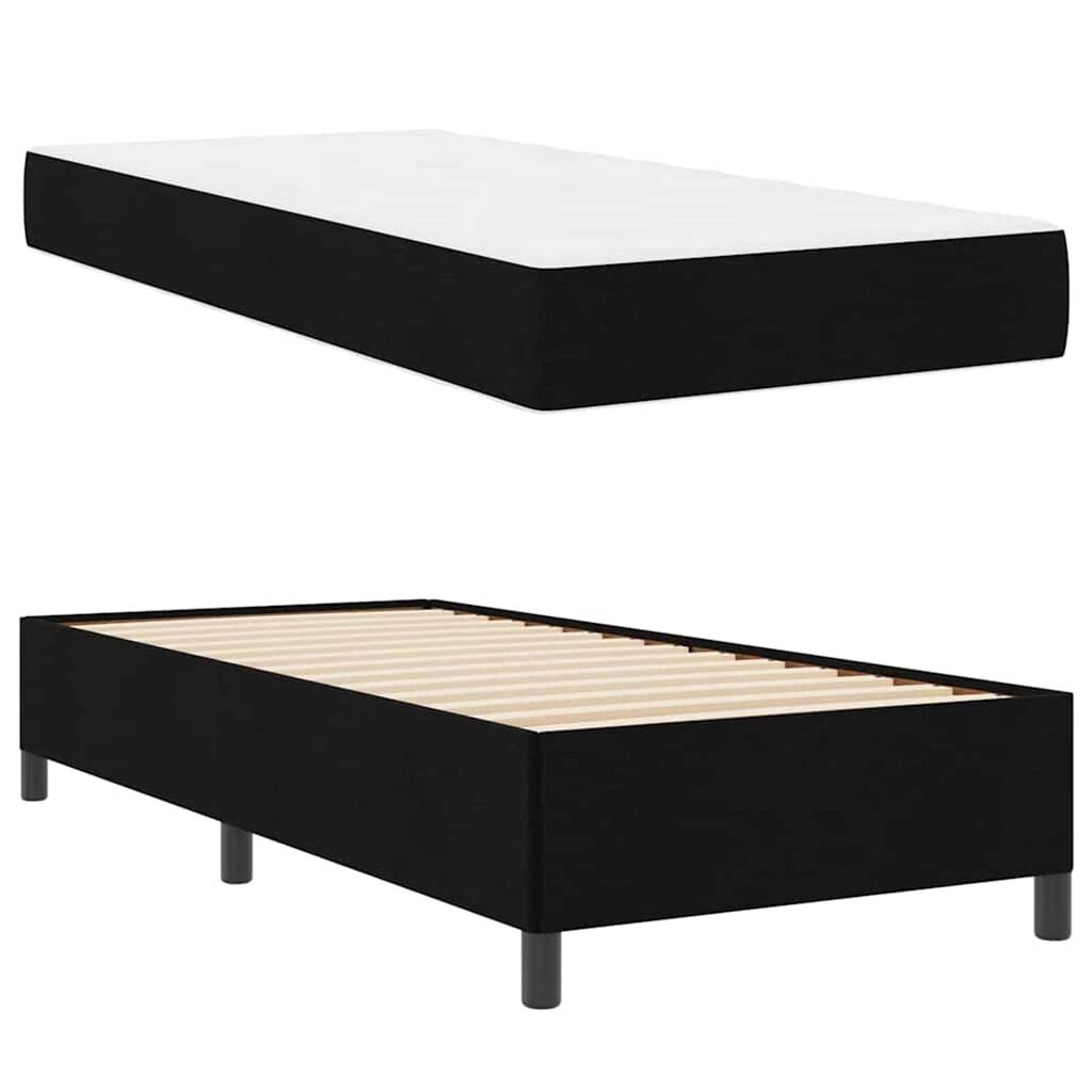 vidaXL Κρεβάτι με ελατήρια Μαύρο και Μαύρο 100 x 200 cm