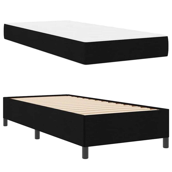 vidaXL Κρεβάτι με ελατήρια Μαύρο και Μαύρο 100 x 200 cm