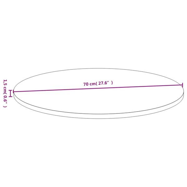 vidaXL Επιφάνεια Τραπεζιού Ø70x1,5 από Μπαμπού