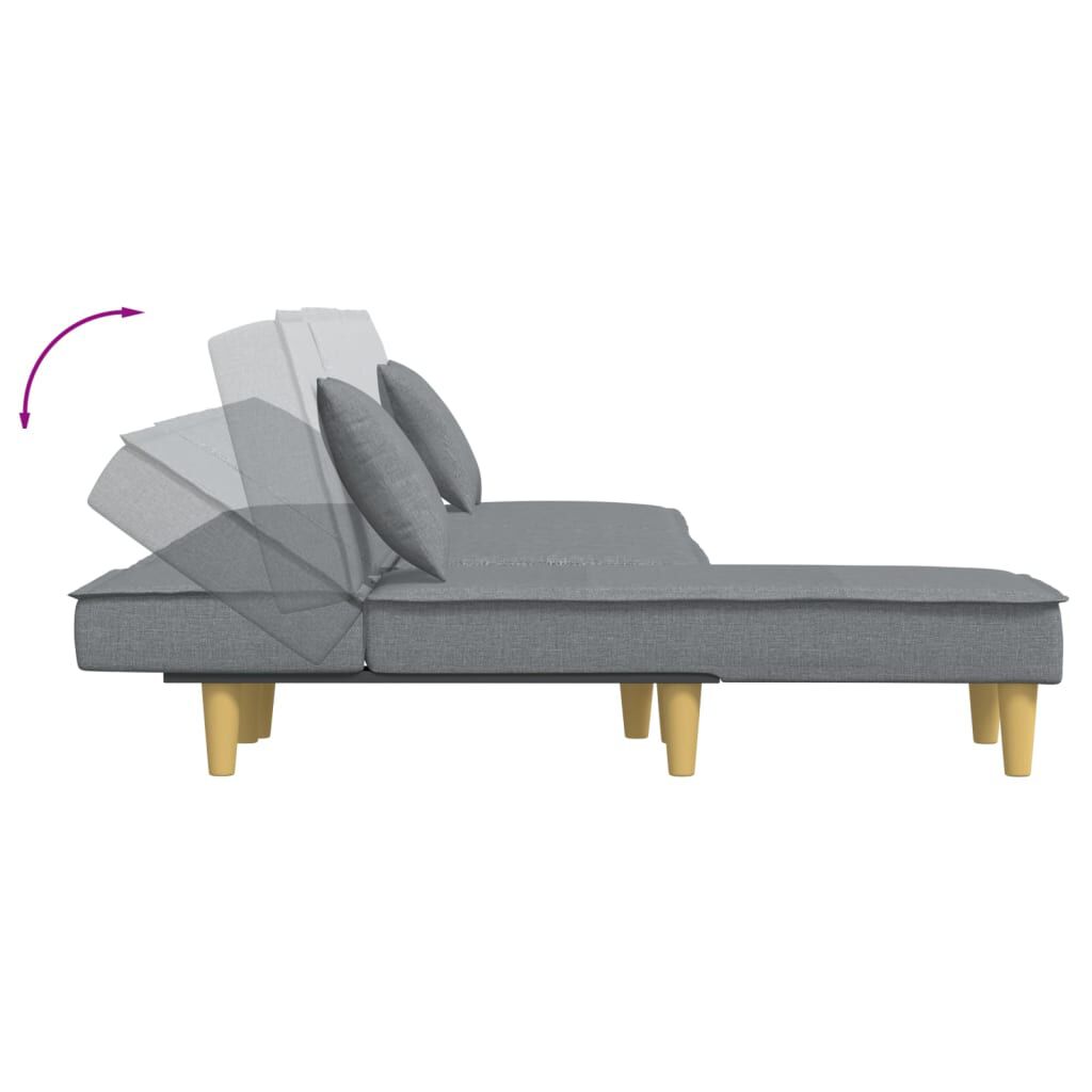 vidaXL Καναπές Κρεβάτι Γωνιακός Αν. Γκρι 255x140x70 εκ. Υφασμάτινος