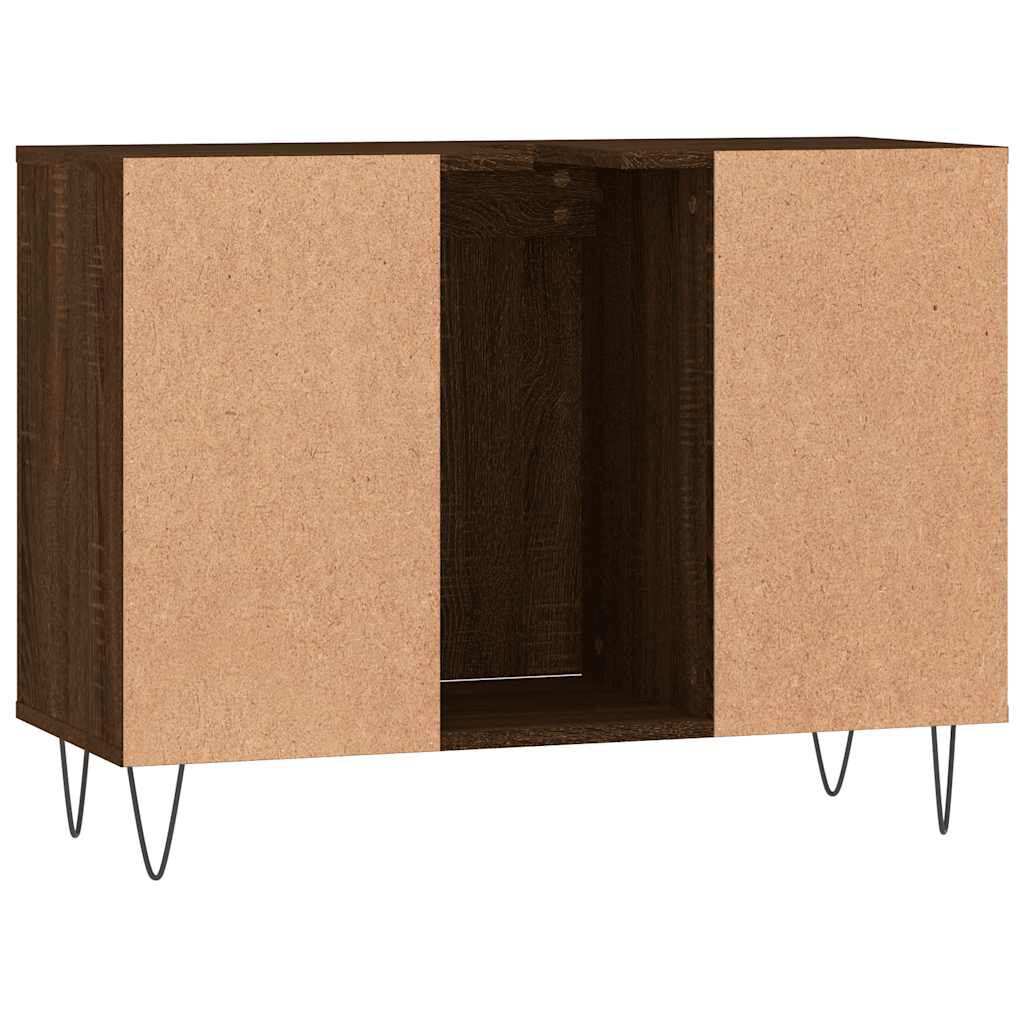 vidaXL Ντουλάπι Μπάνιου Καφέ Δρυς 80 x 33 x 60 εκ. Επεξεργασμένο Ξύλο