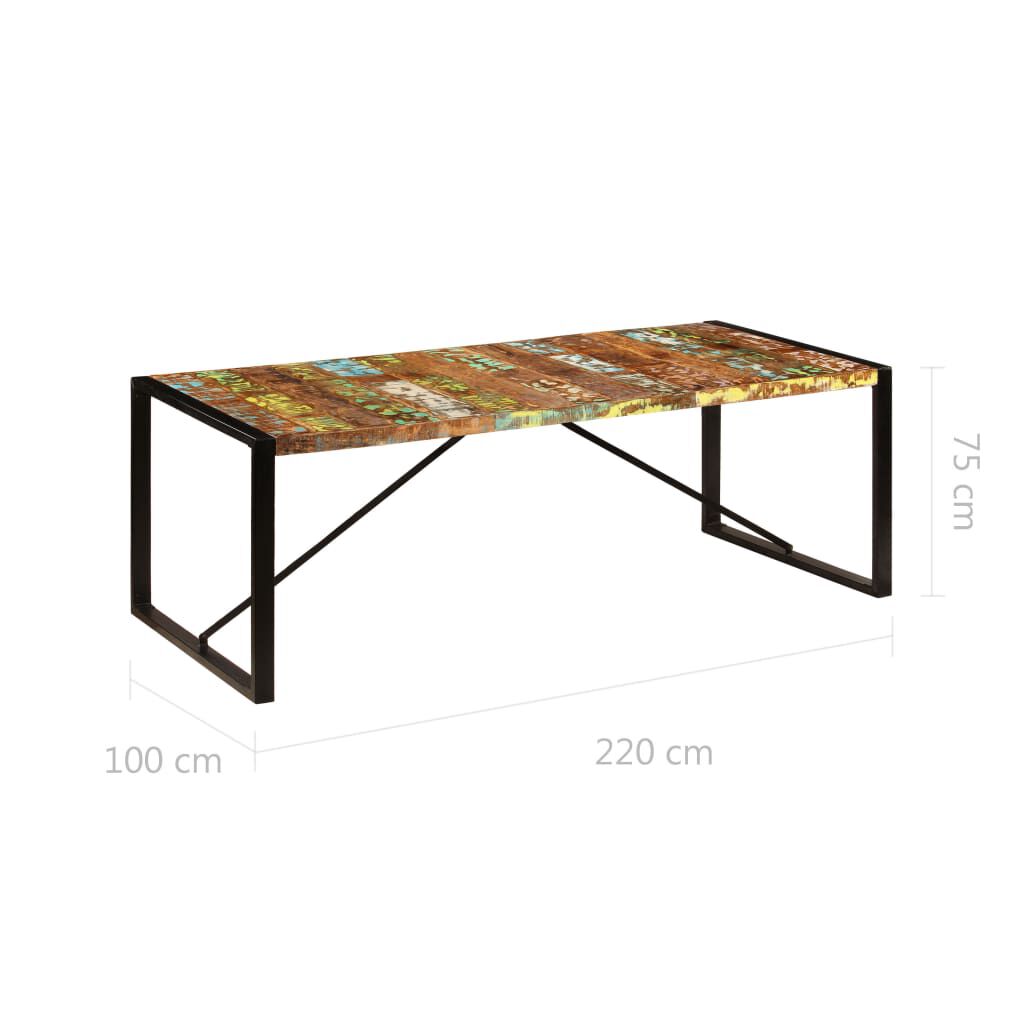 vidaXL Τραπεζαρία 220 x 100 x 75 εκ. από Μασίφ Ανακυκλωμένο Ξύλο