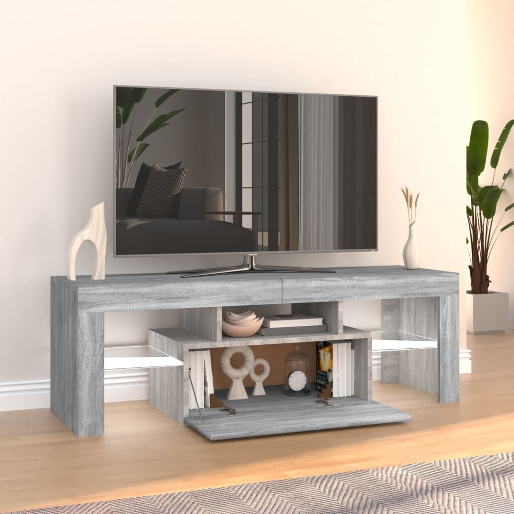 vidaXL Έπιπλο Τηλεόρασης με LED Γκρι Sonoma 120x35x40 εκ.