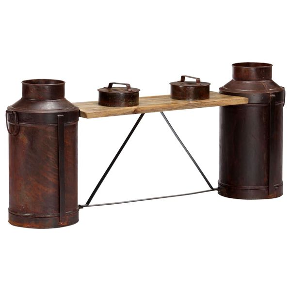vidaXL Πάγκος με Φιάλες Γάλακτος 150x33x64 εκ. από Μασίφ Ξύλο Μάνγκο