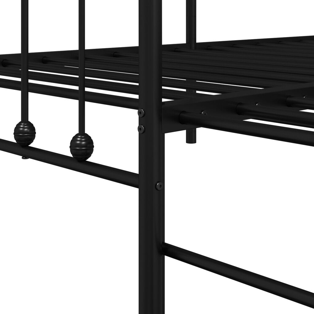 vidaXL Κρεβάτι Ημέρας με Στρατώνα Μαύρο 100x190 εκ Ατσάλι