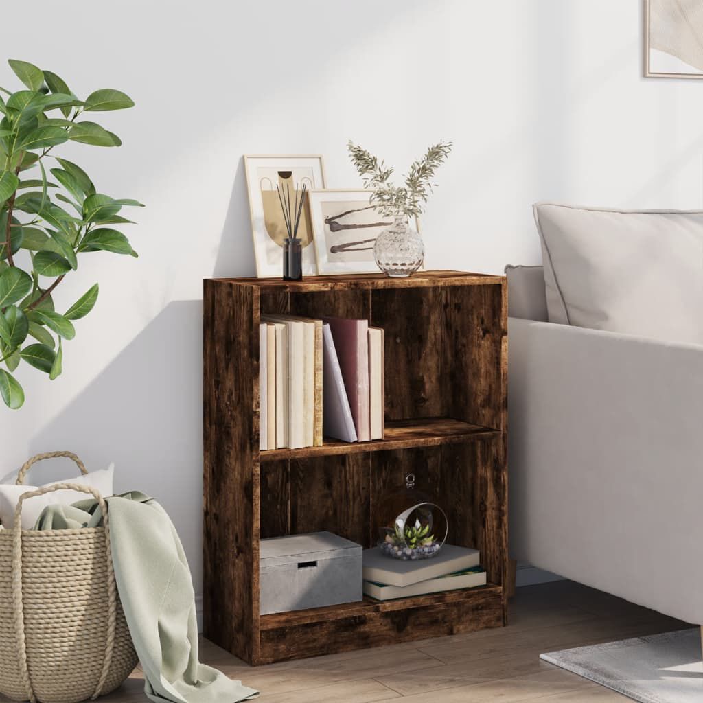 vidaXL Βιβλιοθήκη Καπνιστή Δρυς 60 x 24 x 76 εκ. Επεξεργασμένο Ξύλο
