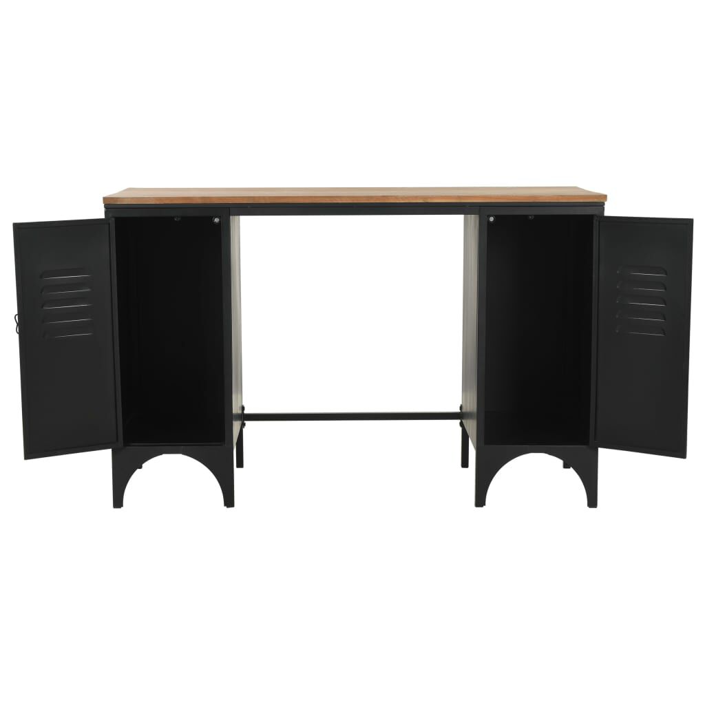 vidaXL Γραφείο με Ντουλάπια 120 x 50 x 76 εκ. Μασίφ Ξύλο Ελάτης/Ατσάλι