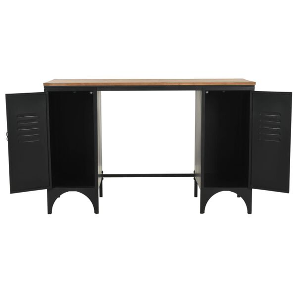 vidaXL Γραφείο με Ντουλάπια 120 x 50 x 76 εκ. Μασίφ Ξύλο Ελάτης/Ατσάλι