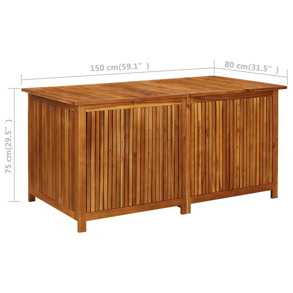 vidaXL Μπαούλο Αποθήκευσης Κήπου 150x80x75 εκ. από Μασίφ Ξύλο Ακακίας