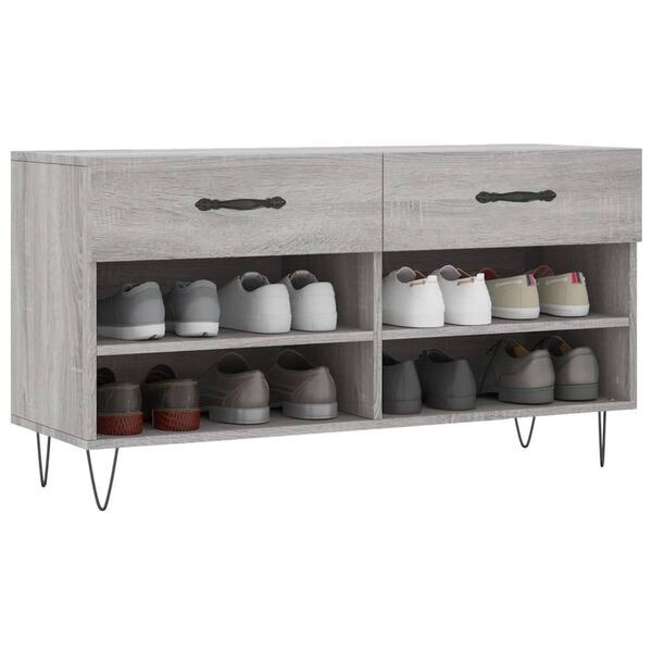 vidaXL Παπουτσοθήκη Γκρι Sonoma 102x35x55 εκ. από Επεξεργασμένο Ξύλο