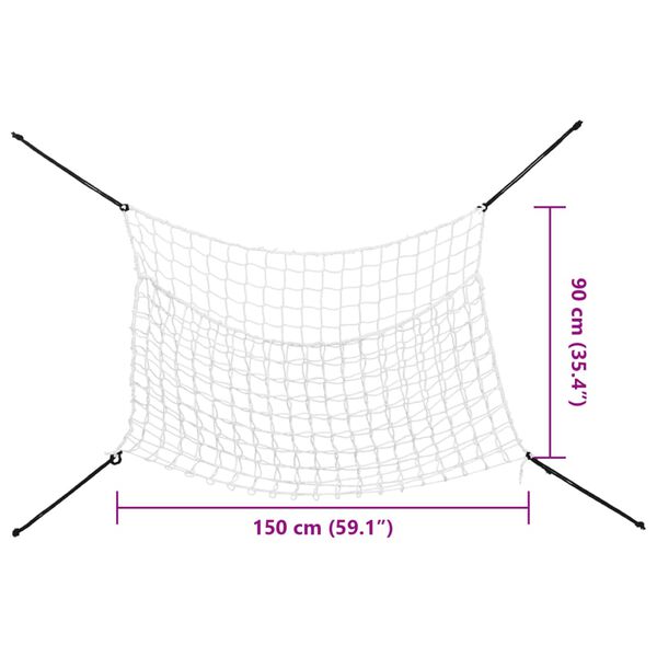 vidaXL Δίχτυα Σανού 2 Τεμ. Ορθογώνια Λευκή 150x90 εκ. από PP