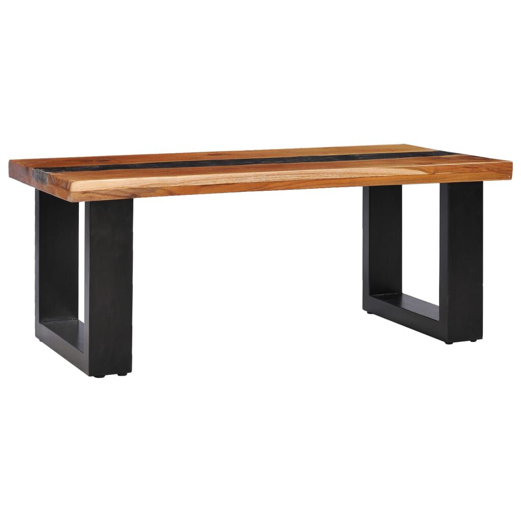 vidaXL Τραπεζάκι Σαλονιού 100x50x40 εκ. Μασίφ Ξύλο Teak / Συνθ. Ρητίνη