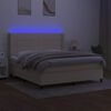 vidaXL &Kappa;&rho;&epsilon;&beta;ά&tau;&iota; Boxspring &mu;&epsilon; &Sigma;&tau;&rho;ώ&mu;&alpha; & LED &Kappa;&rho;&epsilon;&mu; 160x200 &epsilon;&kappa;. &Upsilon;&phi;&alpha;&sigma;&mu;ά&tau;&iota;&nu;&omicron;