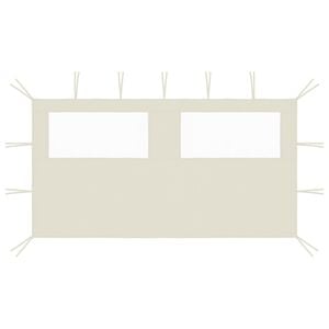 vidaXL Πλαϊνό Τοίχωμα για Κιόσκι με Παράθυρα Κρεμ 4 x 2 μ.