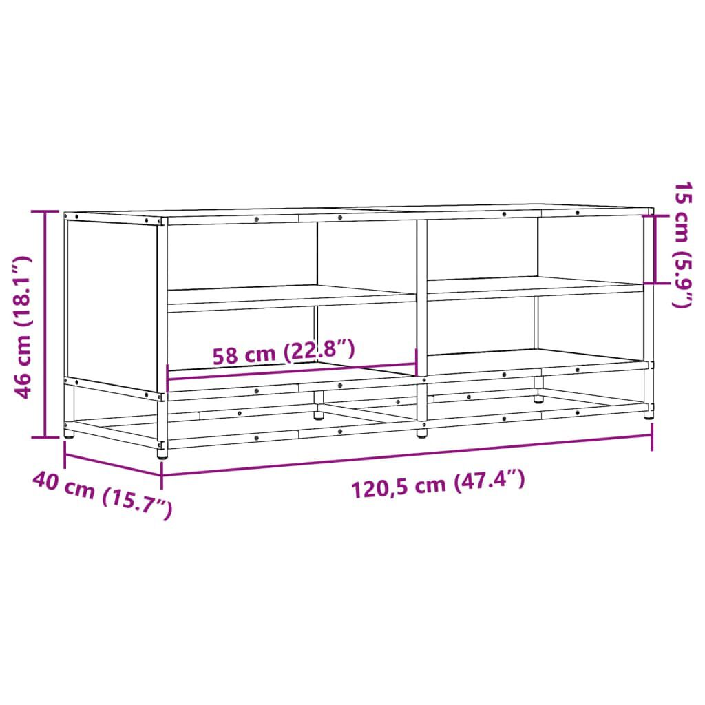 vidaXL Έπιπλο Τηλεόρασης Sonoma Δρυς 120,5x40x46 εκ. Επεξ. Ξύλο