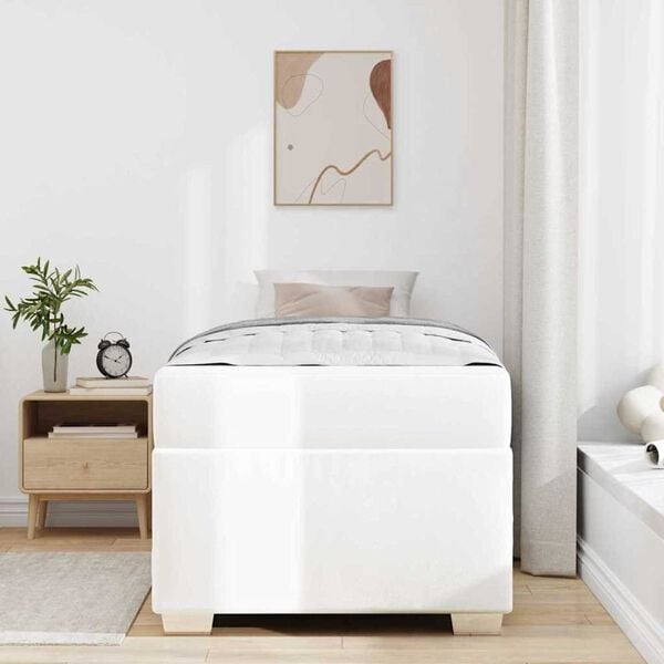 vidaXL Σκελετός Κρεβατιού Άλλο Λευκό 100 x 200 cm Τεχνητό δέρμα