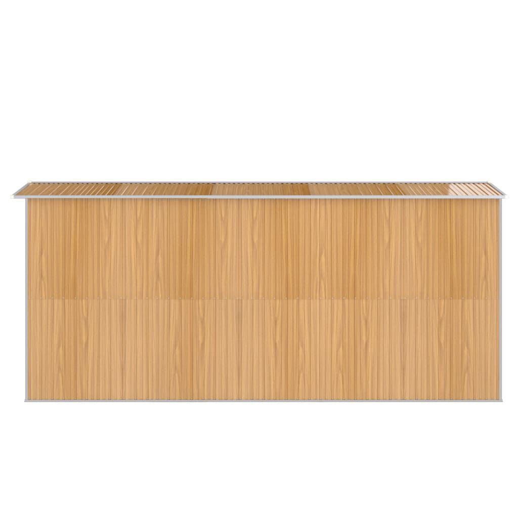 vidaXL Αποθήκη Κήπου Ανοιχτό καφέ 192x440x223 εκ. Γαλβανισμένο Ατσάλι