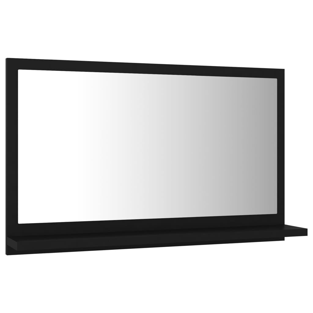 vidaXL Καθρέφτης Μπάνιου Μαύρος 60 x 10,5 x 37 εκ. Επεξ. Ξύλο