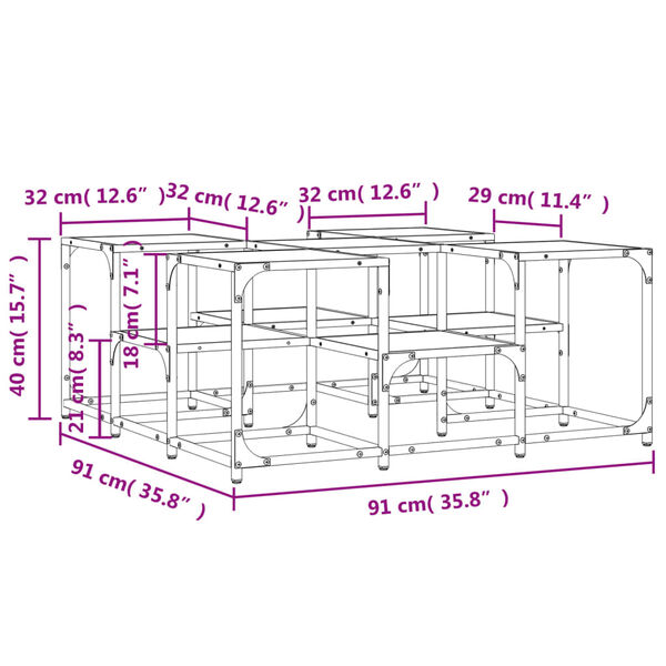 vidaXL Τραπεζάκι Σαλονιού Sonoma Δρυς 91x91x40 εκ. Επεξεργασμένο Ξύλο