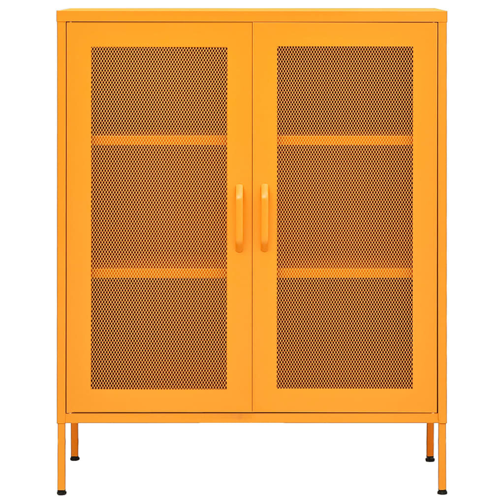 vidaXL Ντουλάπι Αποθήκευσης Μουσταρδί 80 x 35 x 101,5 εκ. Ατσάλινο