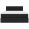 vidaXL Κρεβάτι με αποθηκευτικό χώρο και LED Μαύρο 140 x 190 cm