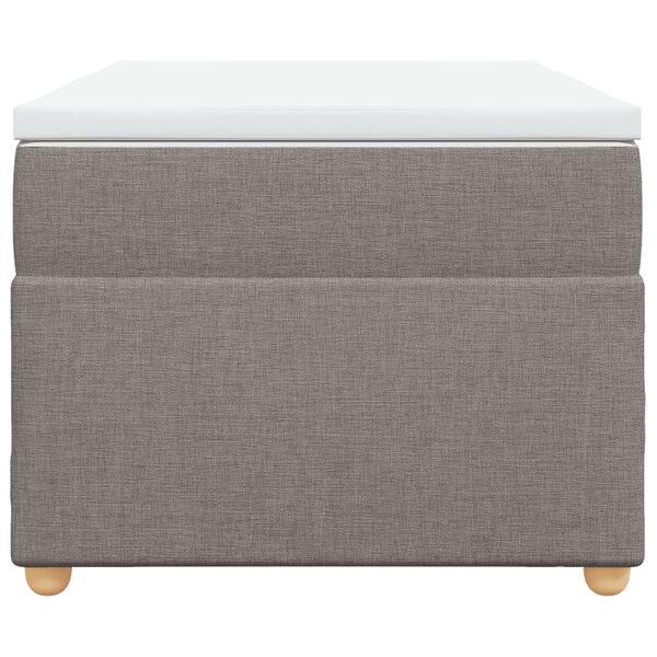 vidaXL Κρεβάτι Boxspring με Στρώμα Taupe 90x200 εκ. Υφασμάτινο