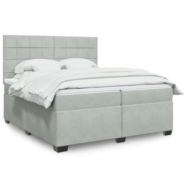 vidaXL &Kappa;&rho;&epsilon;&beta;ά&tau;&iota; Boxspring &mu;&epsilon; &Sigma;&tau;&rho;ώ&mu;&alpha; &Alpha;&nu;&omicron;&iota;&chi;&tau;ό &Gamma;&kappa;&rho;&iota; 200x200 &epsilon;&kappa;. &Beta;&epsilon;&lambda;&omicron;ύ&delta;&iota;&nu;&omicron;
