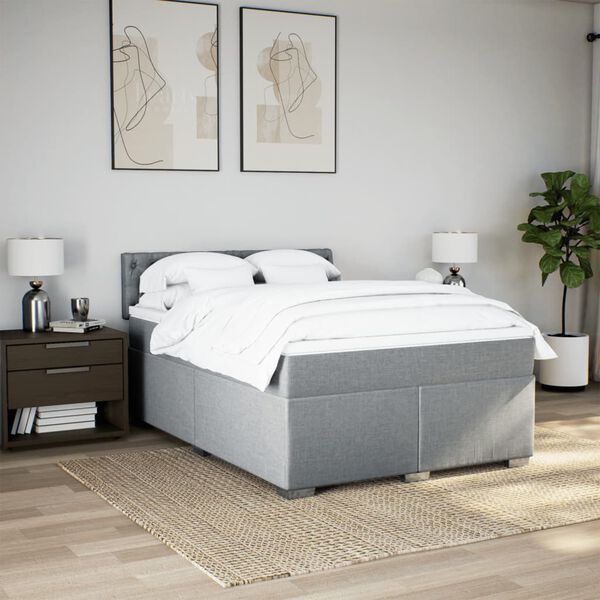 vidaXL &Kappa;&rho;&epsilon;&beta;ά&tau;&iota; Boxspring &mu;&epsilon; &Sigma;&tau;&rho;ώ&mu;&alpha; &Alpha;&nu;&omicron;&iota;&chi;&tau;ό &Gamma;&kappa;&rho;&iota; 140x200 &epsilon;&kappa;. &Upsilon;&phi;&alpha;&sigma;&mu;ά&tau;&iota;&nu;&omicron;