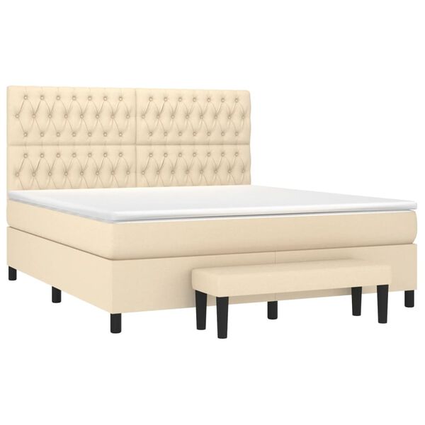 vidaXL &Kappa;&rho;&epsilon;&beta;ά&tau;&iota; Boxspring &mu;&epsilon; &Sigma;&tau;&rho;ώ&mu;&alpha; &Kappa;&rho;&epsilon;&mu; 180x200 &epsilon;&kappa;. &Upsilon;&phi;&alpha;&sigma;&mu;ά&tau;&iota;&nu;&omicron;