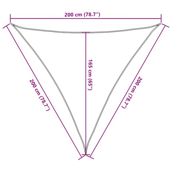 vidaXL Σκίαστρο Ιστιοπλοΐας Ανθρακί 2x2x2 μ. 100% Πολυεστέρας Oxford