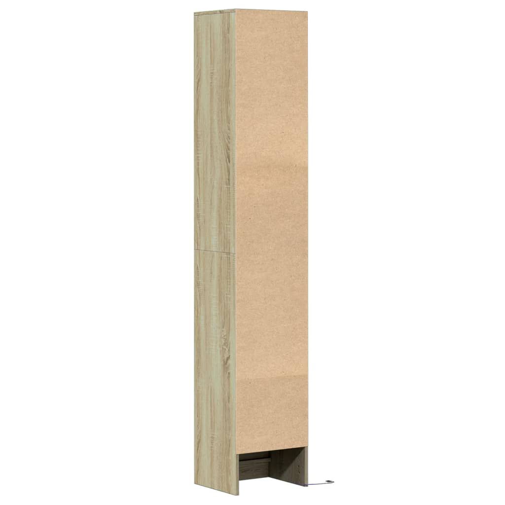 vidaXL Ντουλάπι με Φώτα LED Sonoma Δρυς 36x32,5x200 εκ. Επεξ. Ξύλο