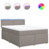 vidaXL &Kappa;&rho;&epsilon;&beta;ά&tau;&iota; Boxspring &mu;&epsilon; &Sigma;&tau;&rho;ώ&mu;&alpha; Taupe 140x190 &epsilon;&kappa;. &Upsilon;&phi;&alpha;&sigma;&mu;ά&tau;&iota;&nu;&omicron;